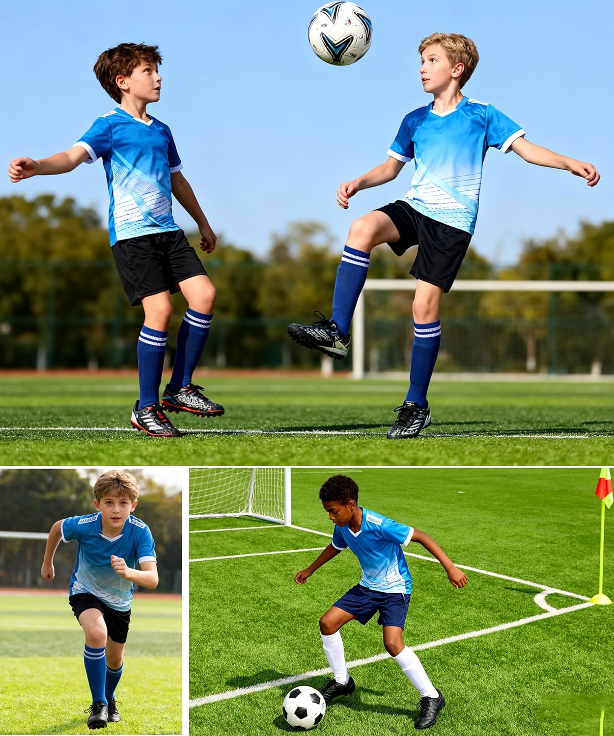 Kids Soccer Jersey Sports Team Training Shirt and Shorts Uniform - Image 6