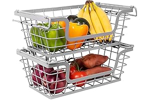 BIRDROCK HOME Under-Cabinet Baskets: Stackable Kitchen Storage Solution