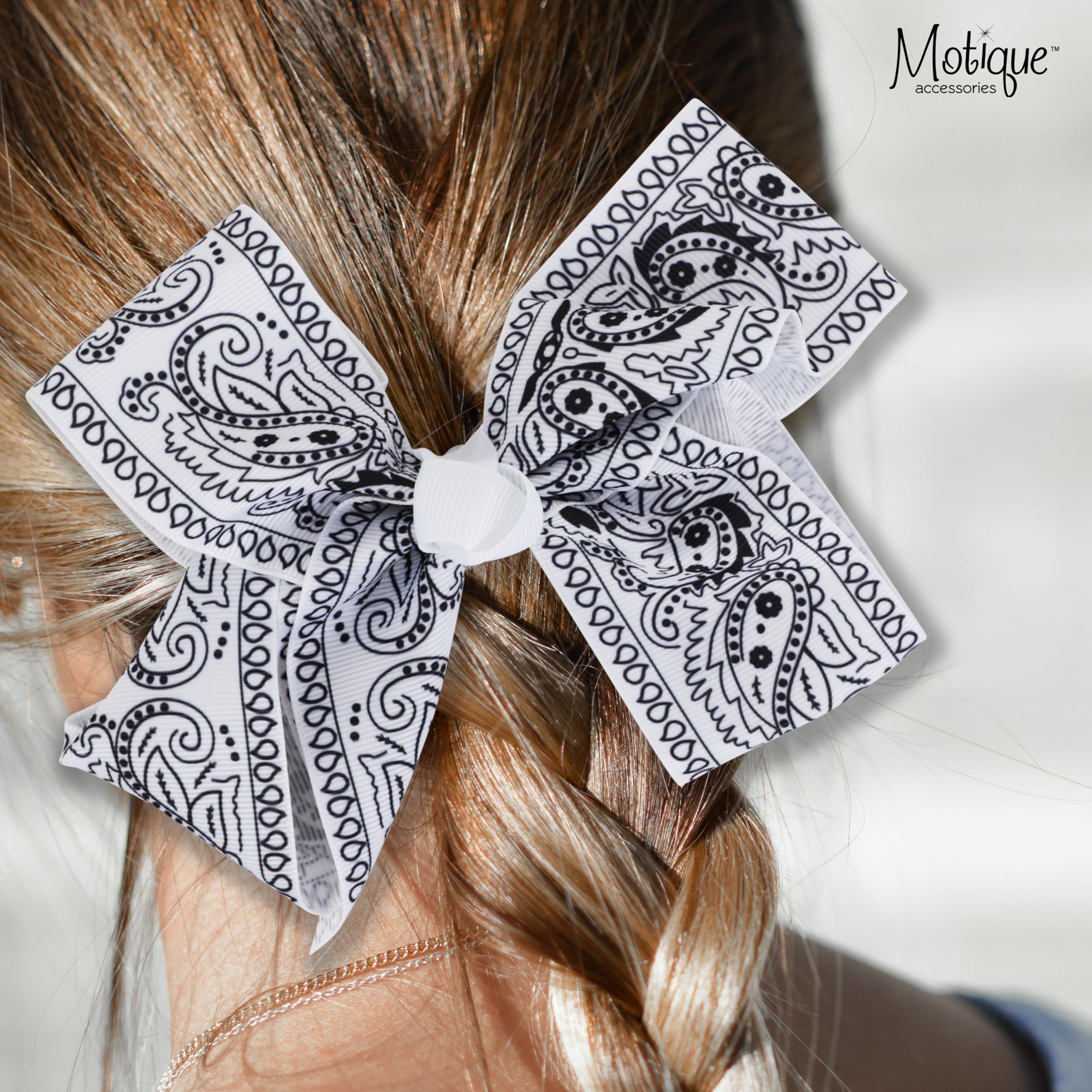 New White Paisley Hair Bow Clip Amazon.com : 2 Pcs Boho Bow Hair Claw Clips - Paisley Big  main image 4