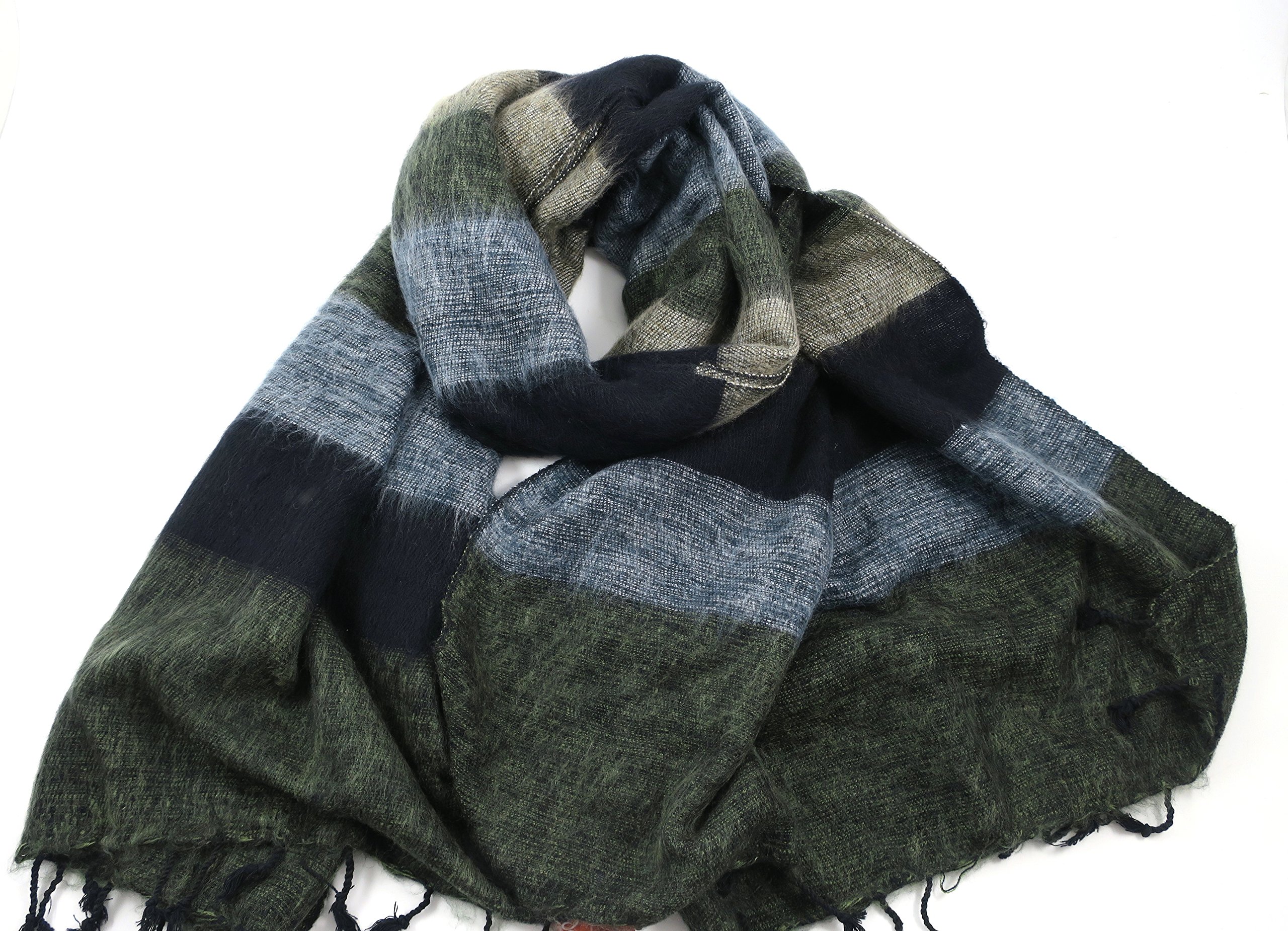 Cool Trade Winds Women's Charcoal Super Soft - Soft And Cosy “Yak” Shawl The Original Oversized Blanket Scarf: A Luxurious 190Cm X 85Cm In Size Stripe