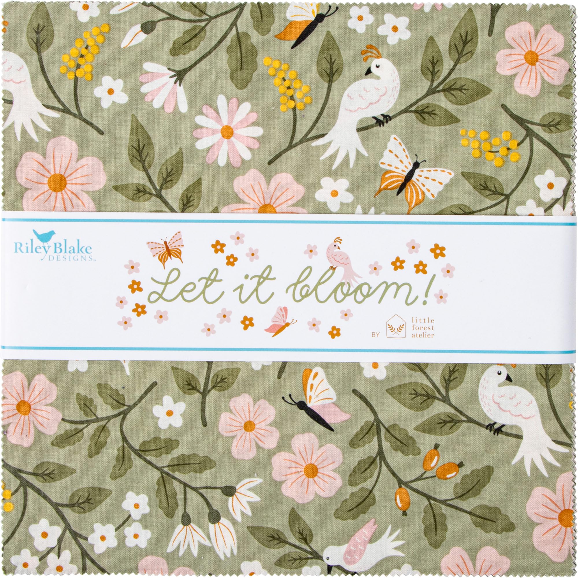 Little Forest Atelier Let it Bloom 10" Stacker 42 10-inch Squares Layer Cake Riley Blake 10-14280-42