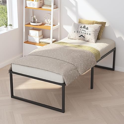 Miniatura 11 de Base de cama Cal King de 10 pulgadas, base de colchón de plataforma de metal resistente con soporte de listones de acero, no necesita somier, fácil
