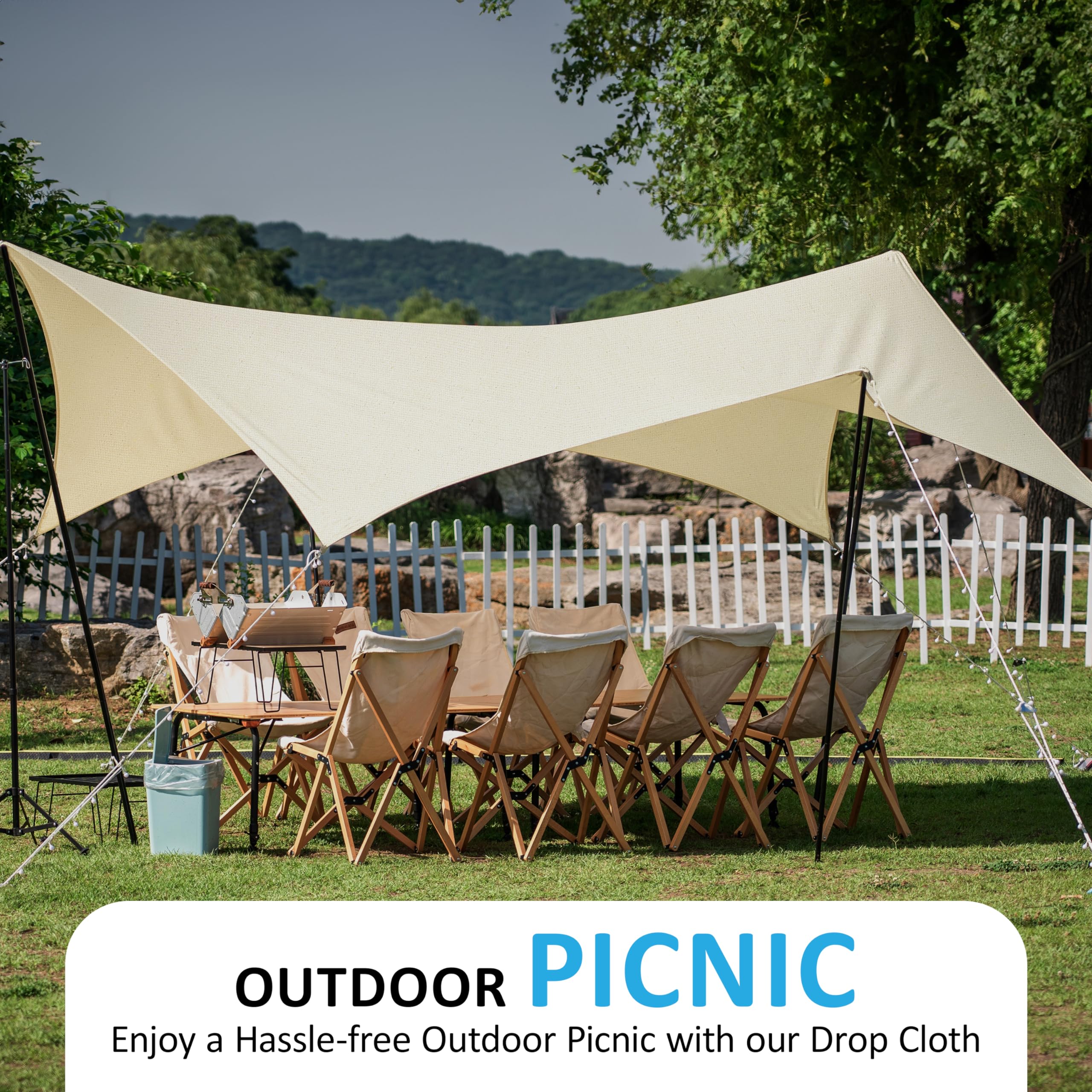 Drop Cloths CCS Canvas Drop Cloth For Painting - All Purpose Cotton Duck Cloth Tarp For Curt Canvas Drop Cloths