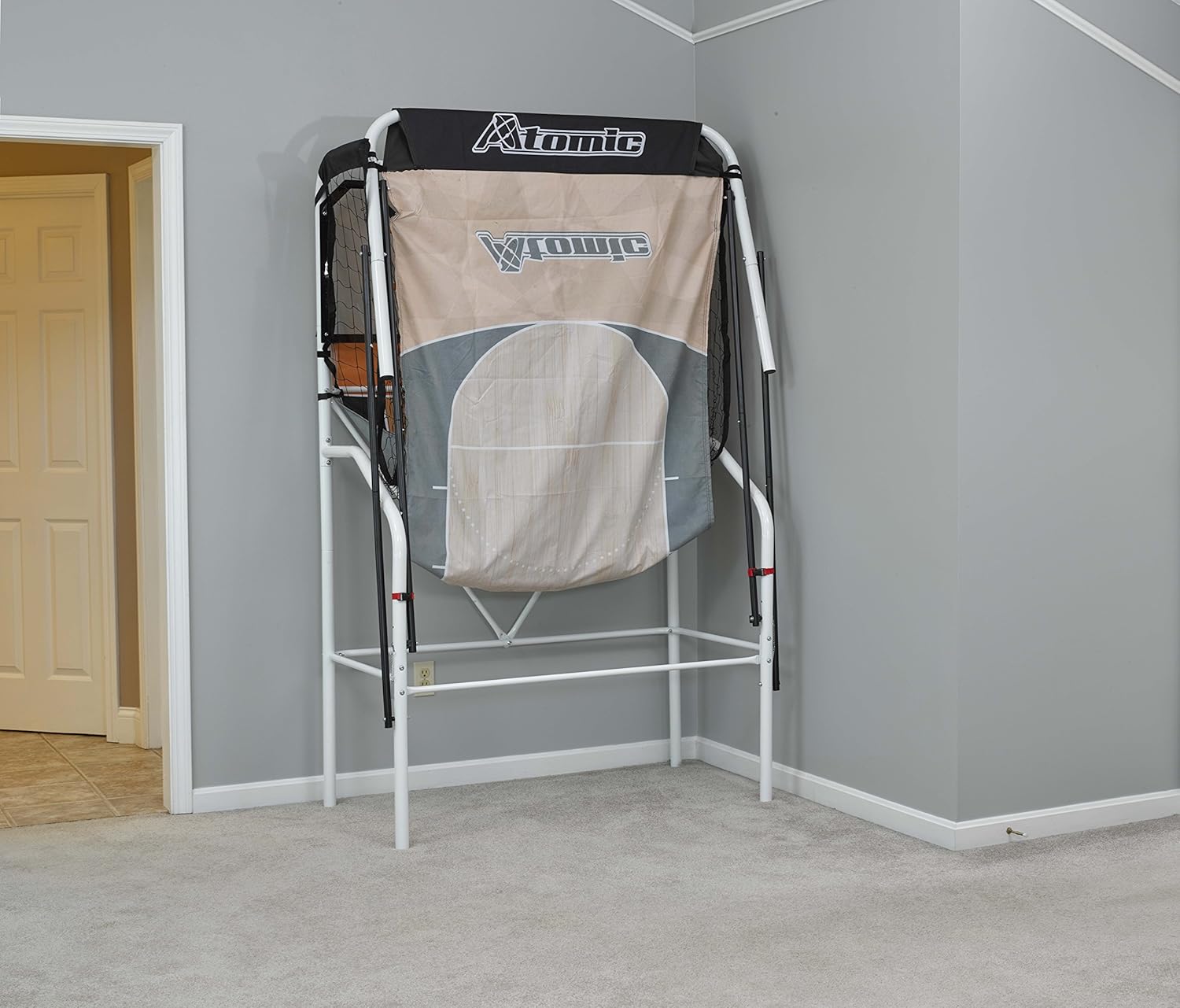 Atomic Slam Dunk Basketball Shootout Includes 4 Miniature Basketballs and Air Pump and Needle