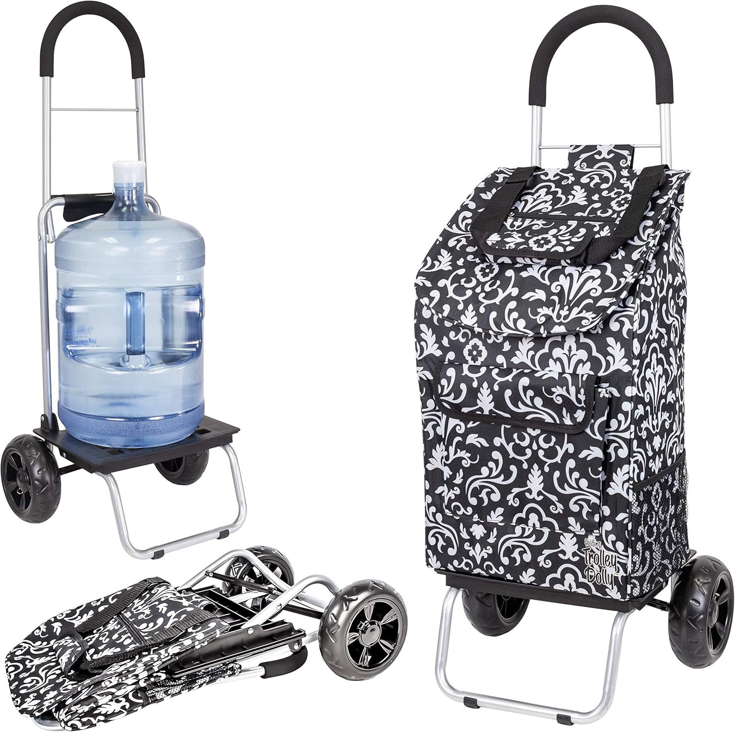 dbest products Trolley Dolly Carrito para Compra de comestibles, Negro
