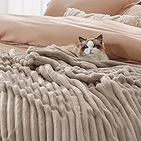 Vista 48 de Bedsure GentleSoft Twin Blanket for Couch - Cozy Soft Blankets for Women, Cute Small Fleece Throws for Girls, Light Grey, 60x80 Inches