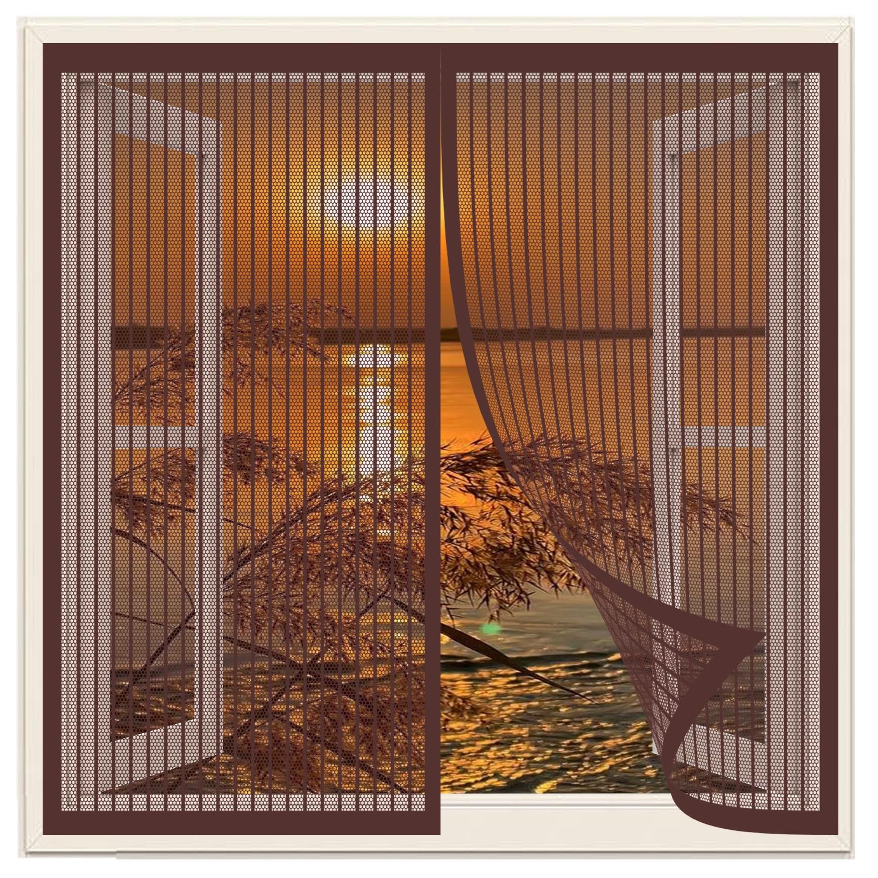 Moustiquaire magnétique pour porte extérieur et balcon en été