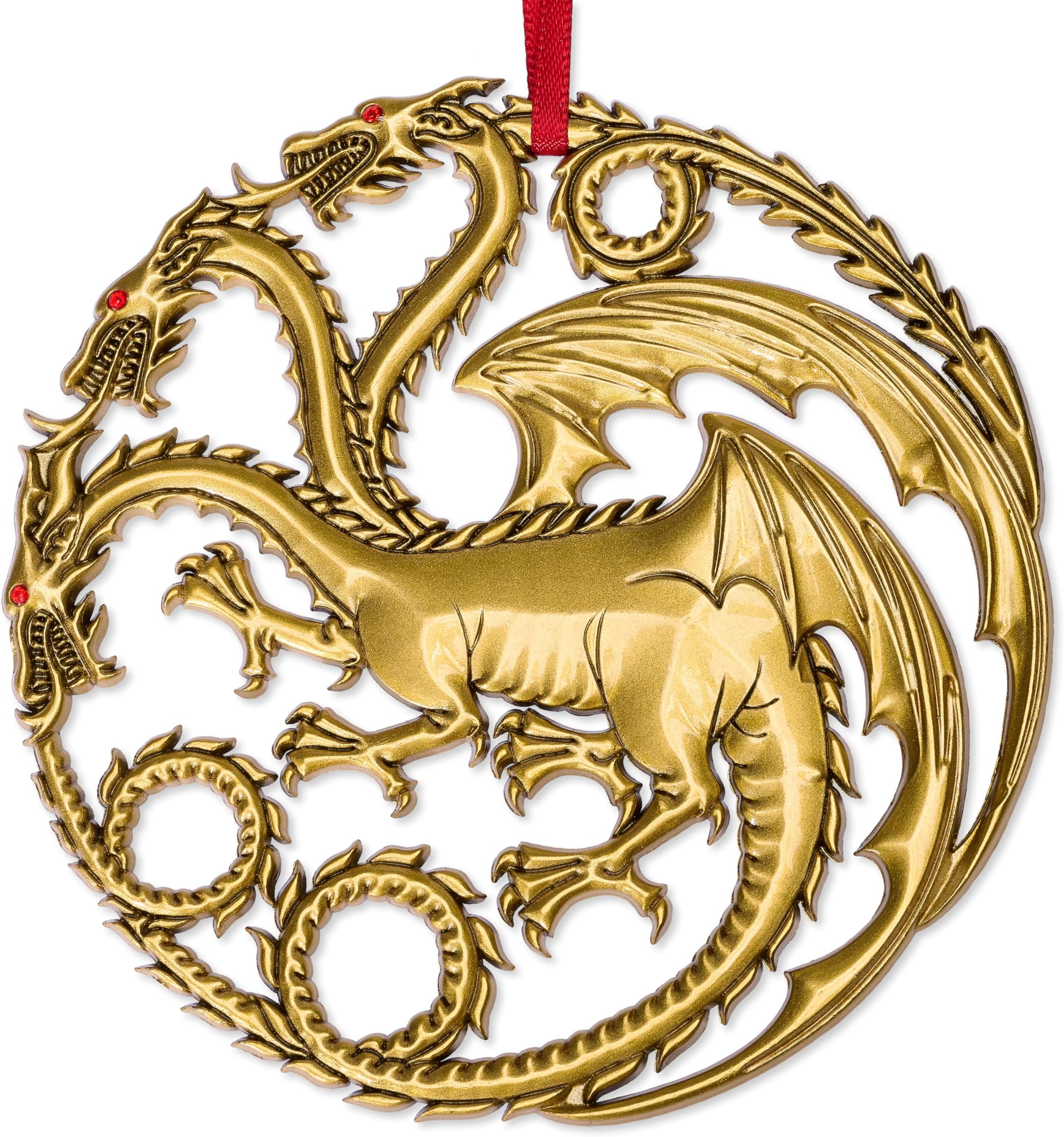 Papyrus Game of Thrones Christmas Ornament with Blank Card (Targaryen Sigil)