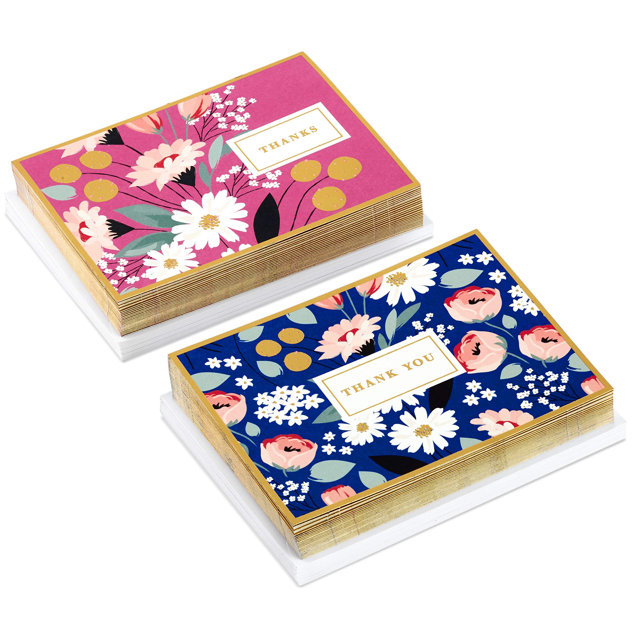 Hallmark Set Di 50 Biglietti Di Ringraziamento Funebri Con Fiori E Lamina Oro – Con Buste