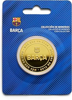 FC Barcelona - Moneda edición Especial con Escudo e inscripción en Relieve Barça - Coleccionable - Dorada - Producto Oficial
