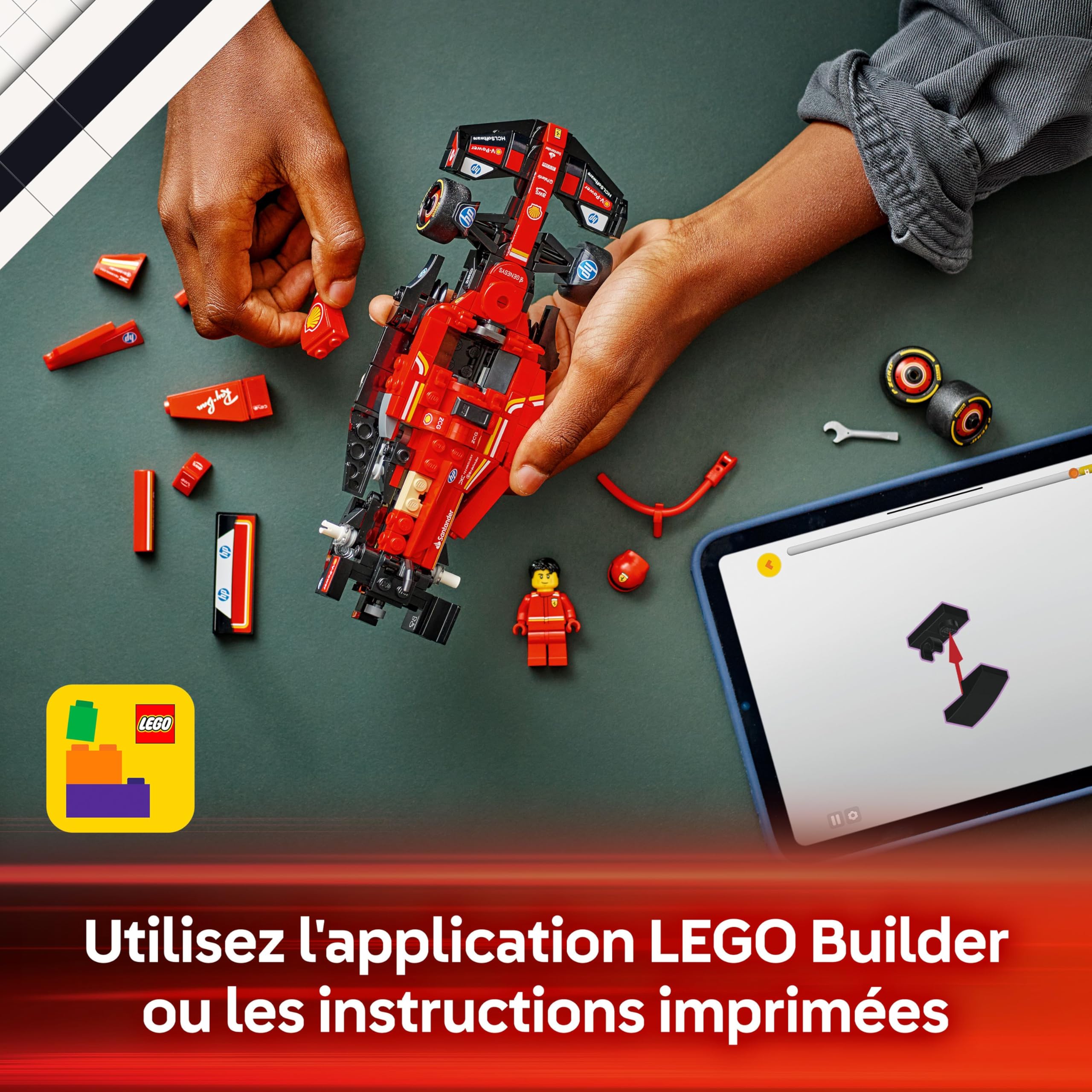 LEGO Speed Champions Voiture F1 Ferrari SF-24 - Jeu de Construction avec Véhicule de Course - Inclut Minifigurine Collector de Pilote de Formule 1 - Idée de Cadeau pour la Fête des Pères 77242