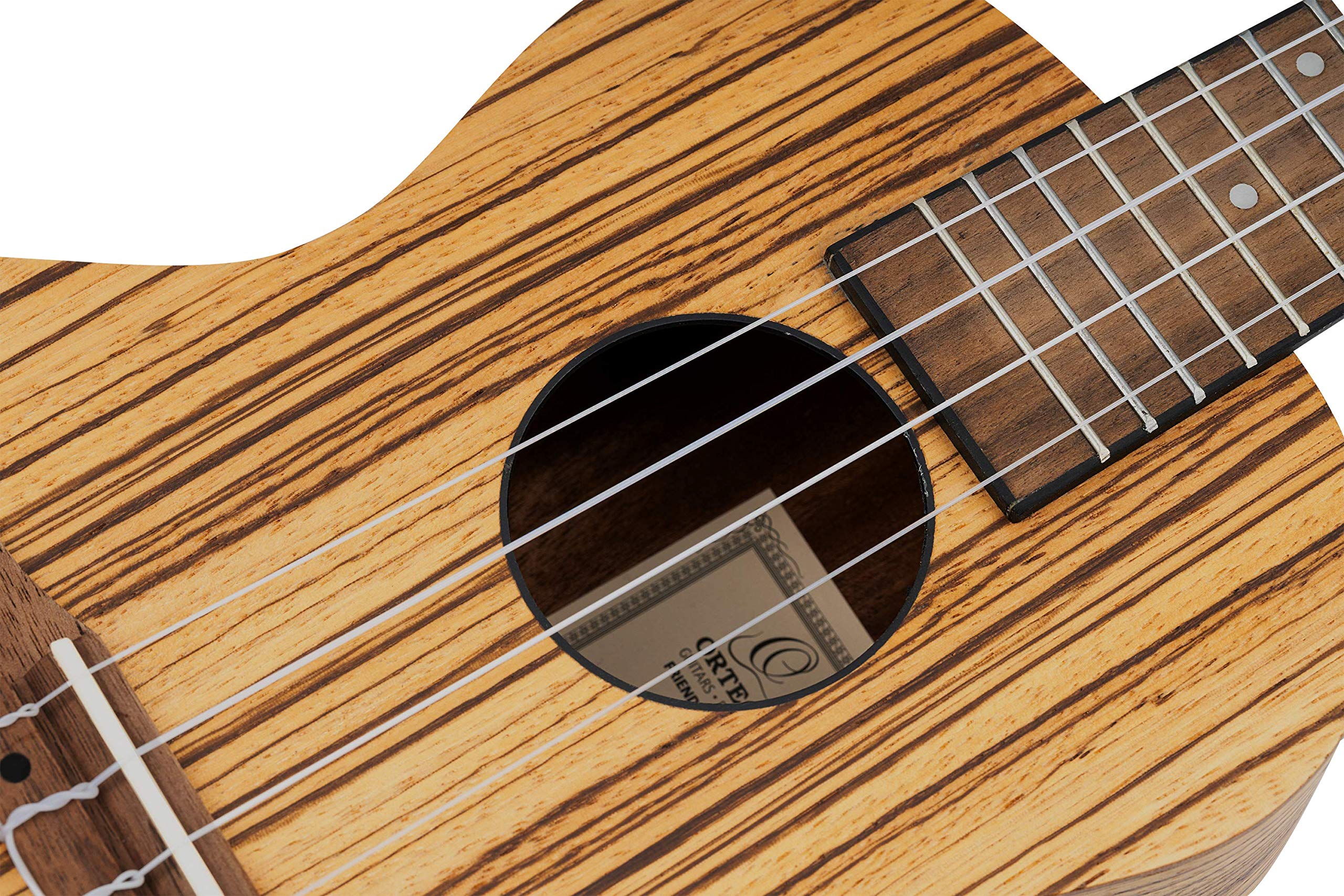 Ortega Guitars Ukulélé Concert Acoustique – Série Timber – Housse Incluse – Zebrawood, Naturel (RFU11Z)