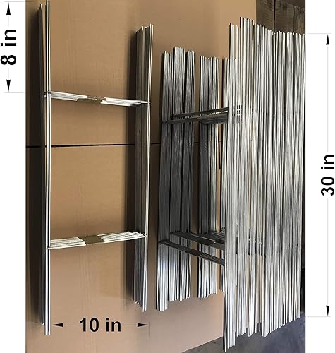 Miniatura 8 de 50 estacas de metal resistentes de 30 x 10 pulgadas con doble marco en H, estacas para letrero de patio, uso con letreros corrugados de 0.157in o