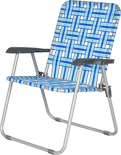LIRGH Lippert Blue Vintage XL - Silla de césped plegable para exteriores con material de nailon, estructura de tubo de acero, pies antideslizantes