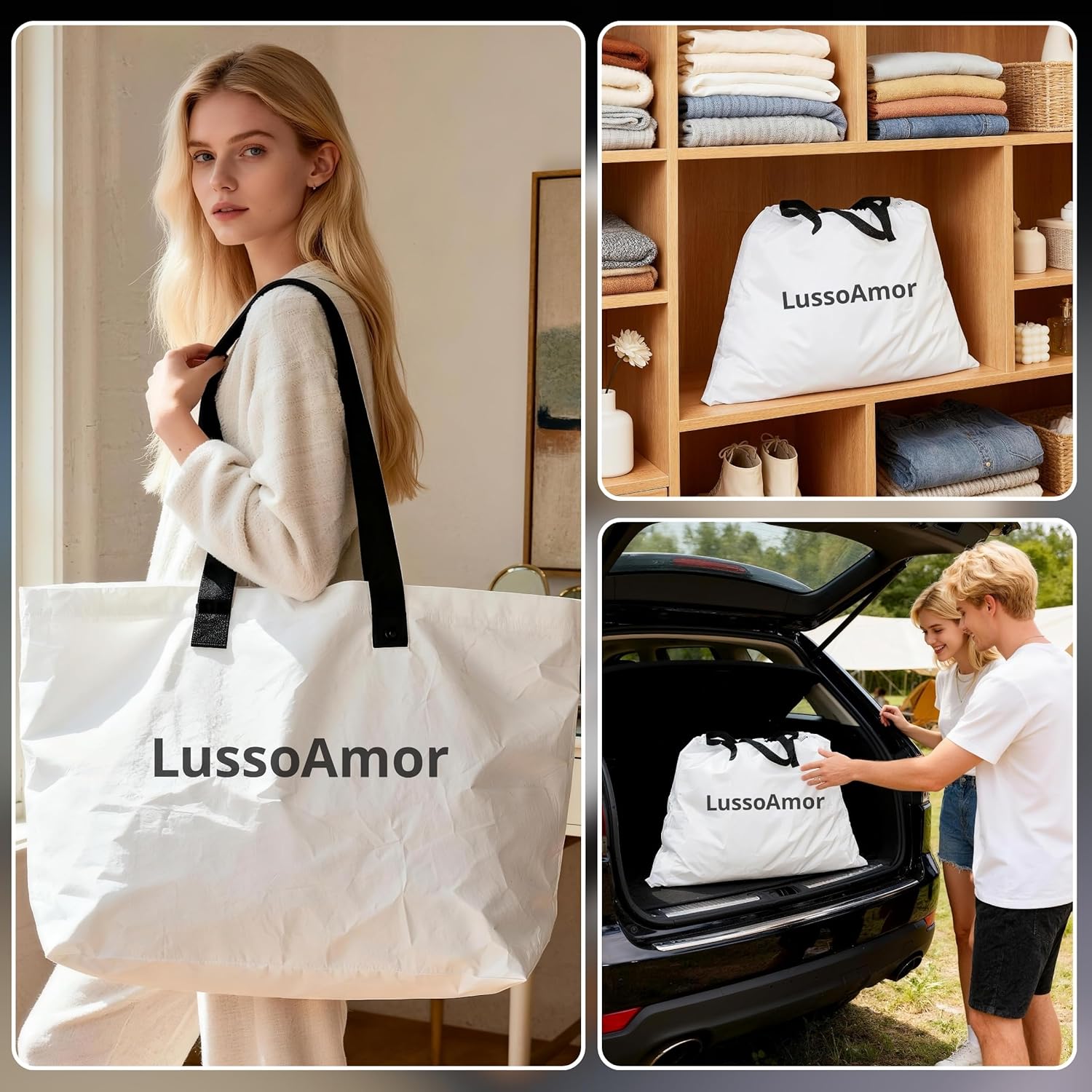 Full Size Air Mattress with Built-in Pump, 18 Inch Foldable Blow Up Air Bed for Camping Travel, 3-Minute Quick Inflation/Deflation, Colchon Inflable Mattress, Grey