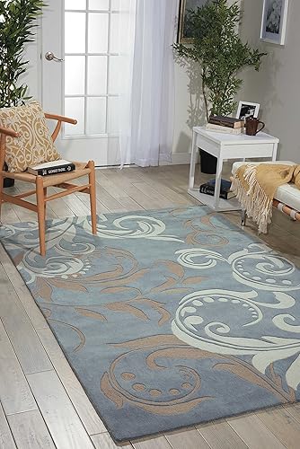 Nourison Home Contour Colorful Silver 7'3'' x 9'3'' Area-Rug, Easy-Cleaning,