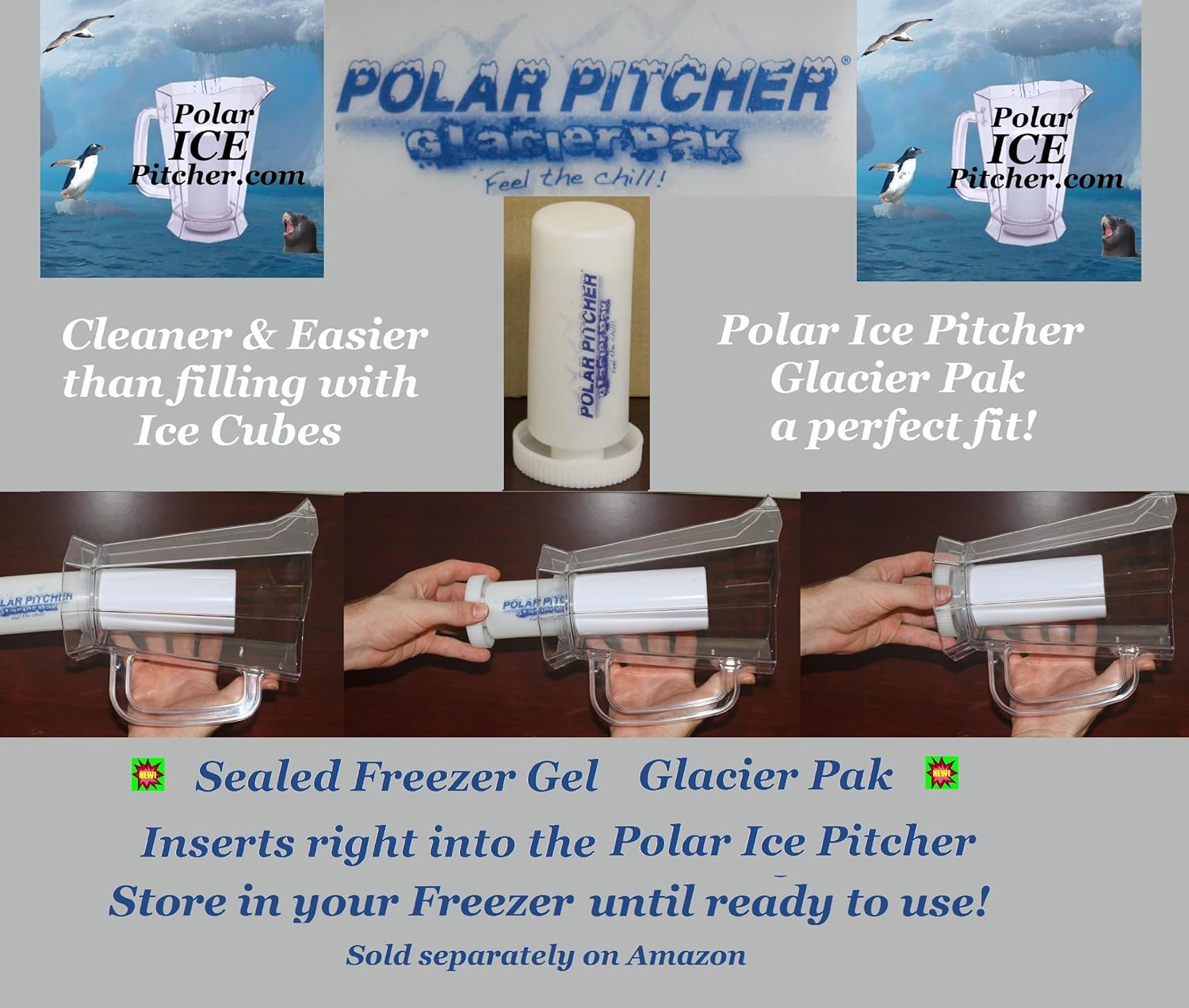 Polar ICE Pitcher with Aluminum Polar ICE Chamber - Clear - Image 4