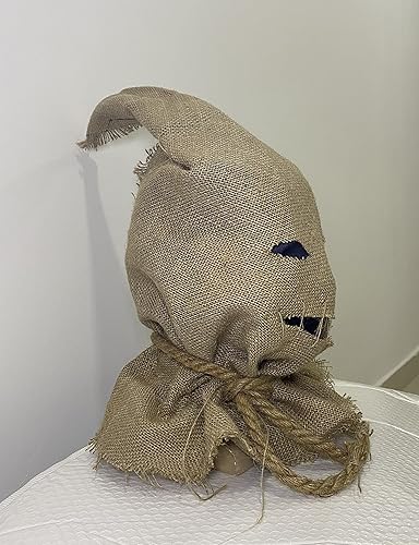 Miniatura 2 de Máscara de espantapájaros de payaso, máscara de terror de Halloween, espeluznante saco de arpillera, máscara de saco de arpillera para cosplay y