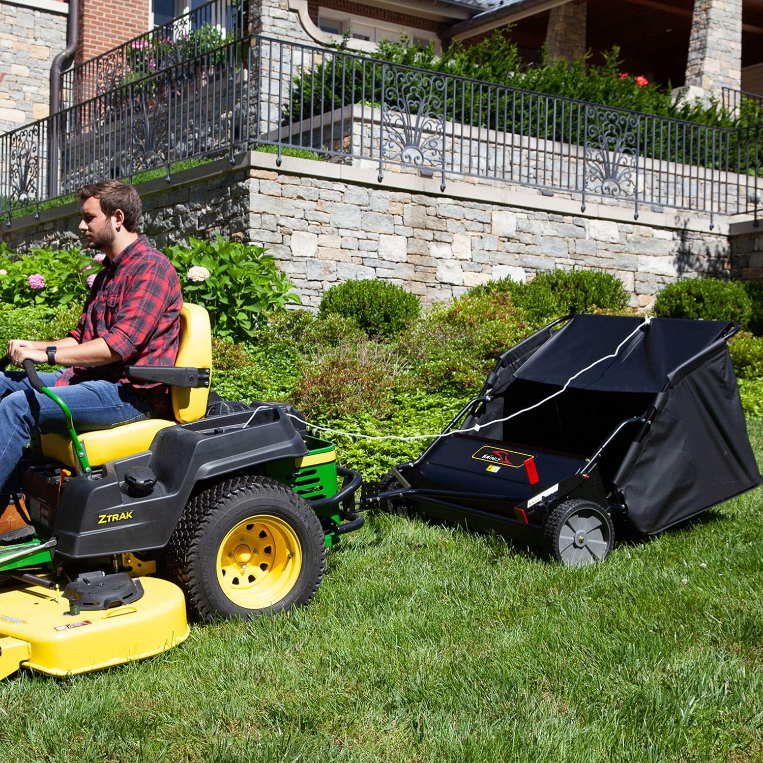 Brinly STS427LXHA 42″ TowBehind Lawn Sweeper with Universal Hitch