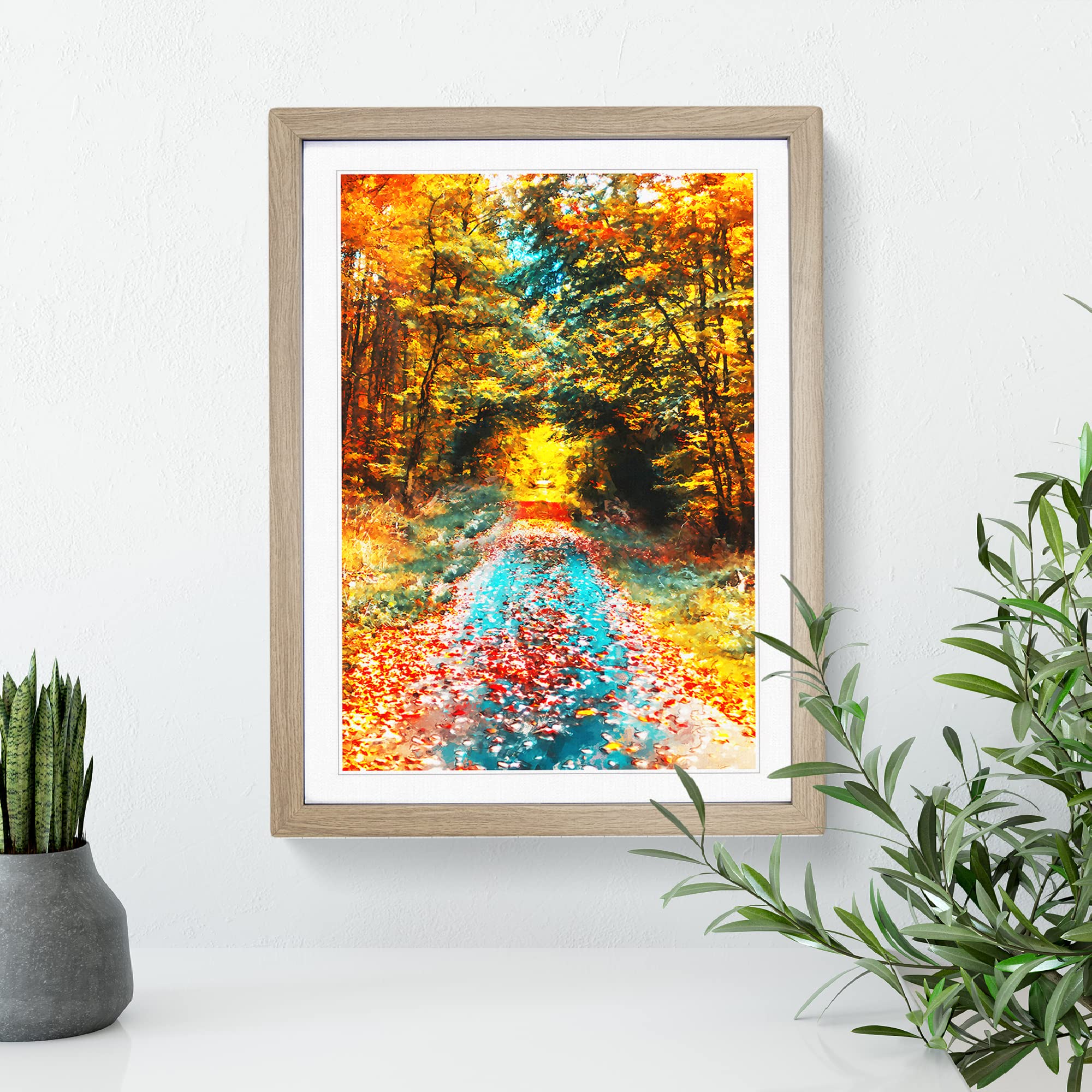 Endless Autumn Forest In Germany In Abstract Modern Framed Wall Art Print - Image 2