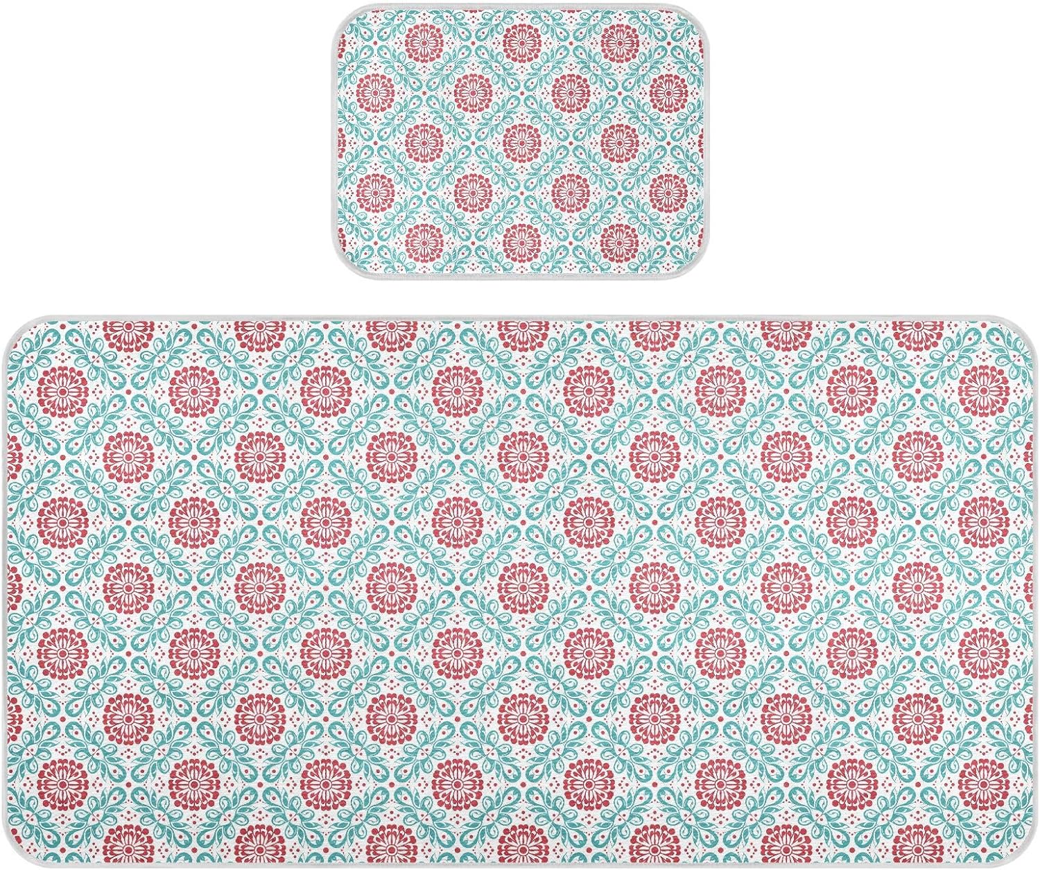 Baby Cooling Mat Abstract Art Floral Ice Silk Breathable Mesh Summer Crib Mattress Pad with Pillowcase, Soft Cooling Sleeping Surface for Infant & Toddler, 52"x28"