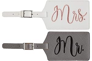 2 Pack Mr and Mrs Luggage Tags and Gift Tags: The Perfect...