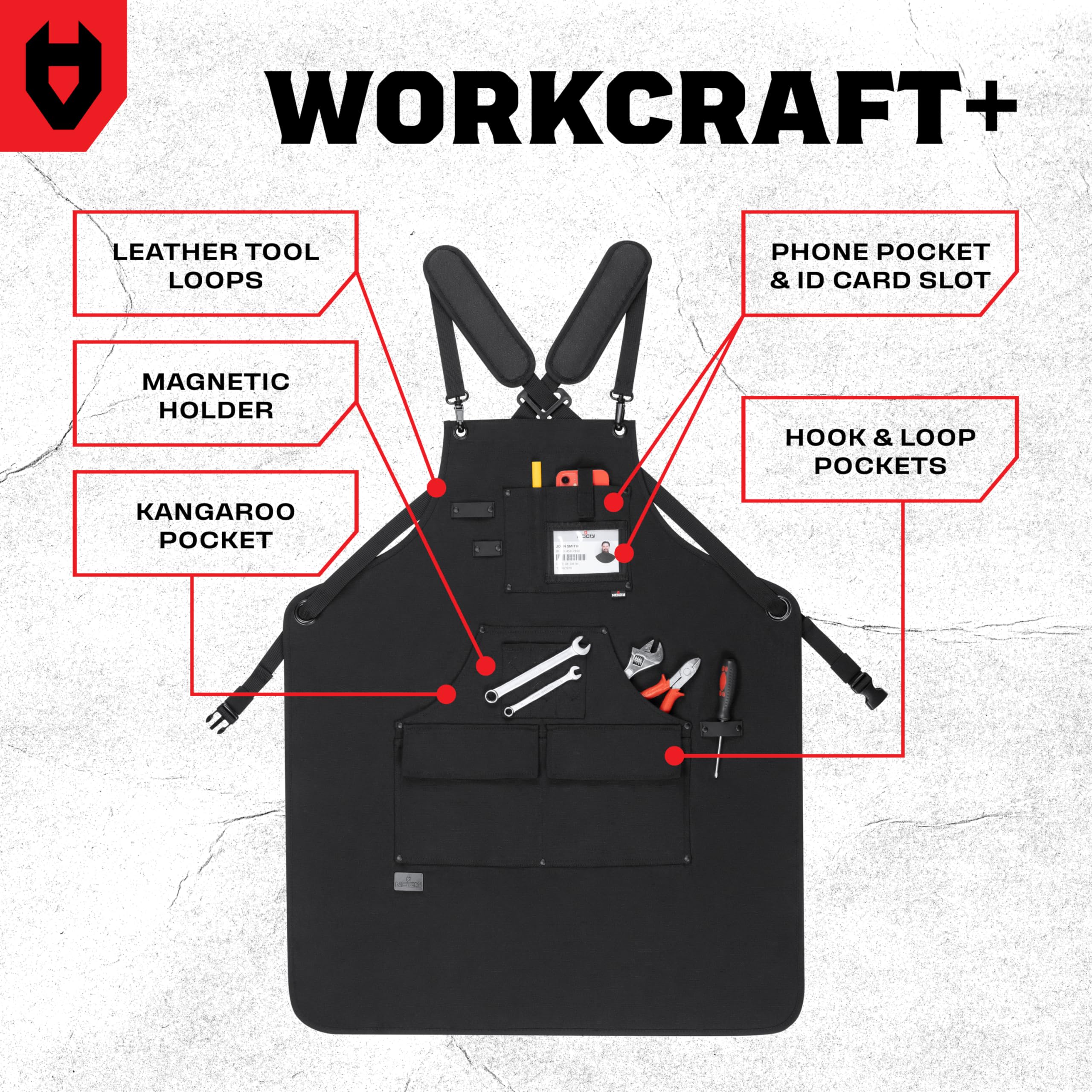NoCry Heavy Duty Work Aprons For Men with Reinforced Pockets