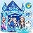 W&O Frozen Princess Tent for Girls with Magical Sound Button, LED Lights, Crown & Wand - Indoor & Outdoor Frozen Tent for Girls Ages 3-7