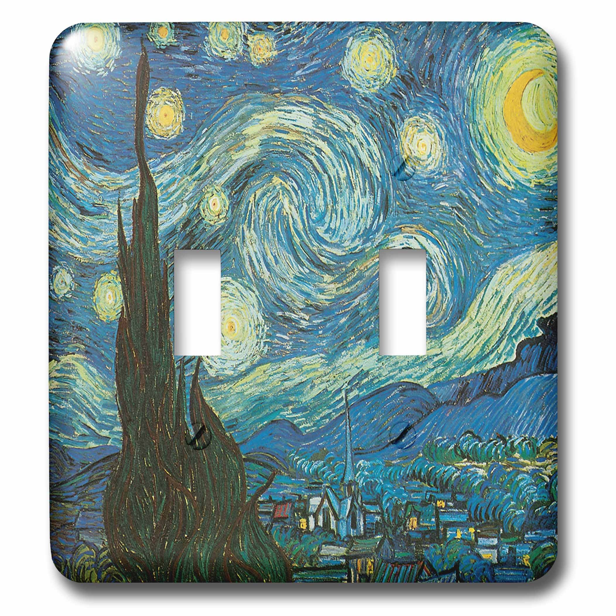 Interrupteur double haut de gamme La Nuit étoilée Van Gogh 3dRose LSP_128155_2