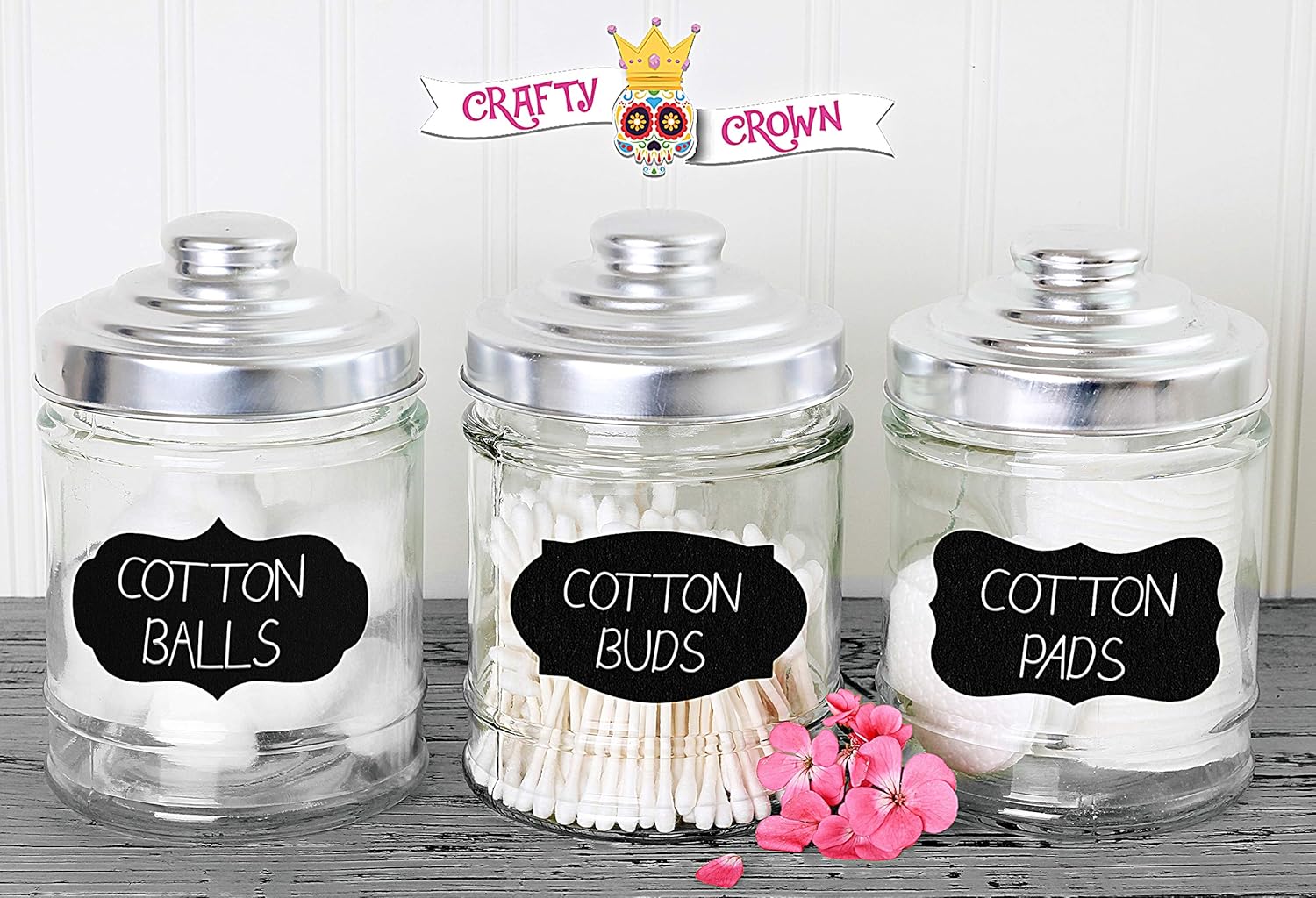96 Premium Chalkboard Labels with Erasable White Chalk Marker Included - Chalk Board Mason Jar Labels - Removable Blackboard Sticker Label for Jars : Office Products