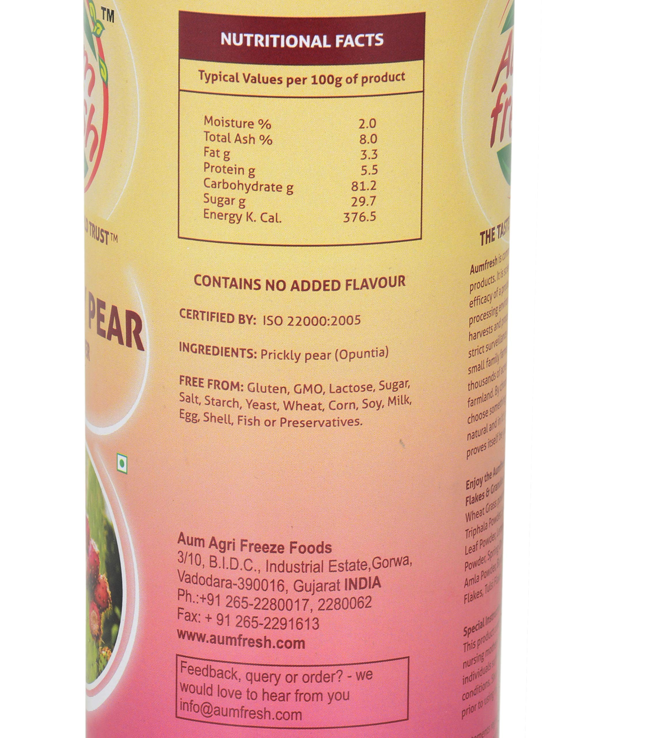 AumFresh Prickly Pear Fruit Powder - 100% Pure & Natural,100 gm | Real Fruit Powder - Image 2 thumbnail