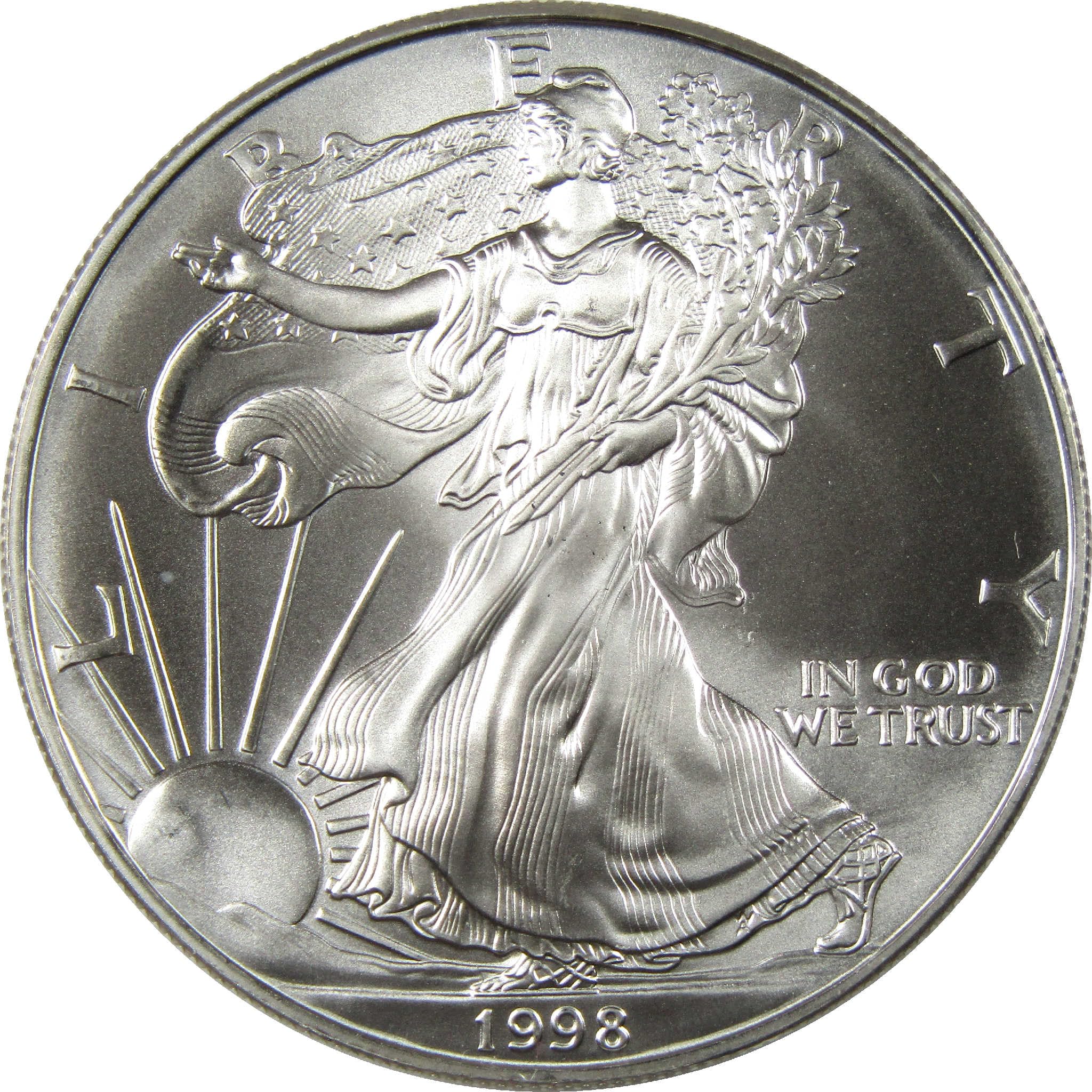 1998 American Silver Eagle Uncirculated Bullion $1 Coin at