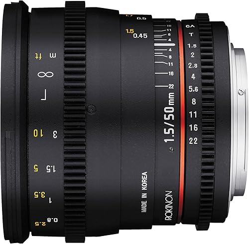 Vista 3 de Rokinon DS50M-NEX Cine DS 50 mm T1.5 AS IF UMC Full Frame Cine Wide Angle Lens for Sony E-Mount Cameras (NEX)