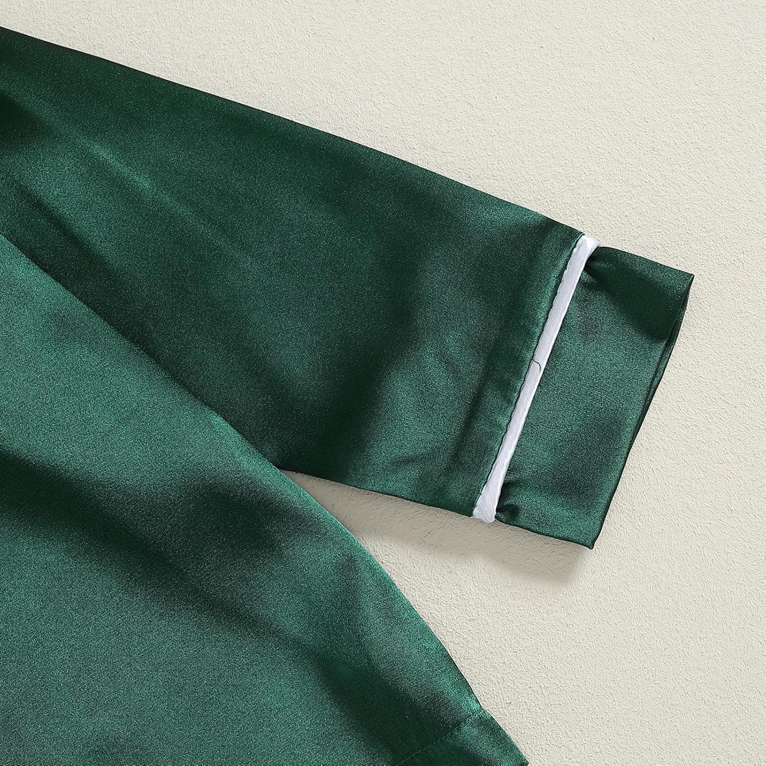 Multitrust Baby Girls Boys Silk Pajamas Set Solid Long Sleeve Button Down Shirts Tops and Pants Infant Satin Pj Lounge Sets - Image 6