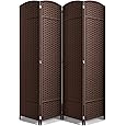 Sorbus 6 Panel Room Divider 6 ft. Tall - Privacy Screen, Extra Wide Double Hinged Panels, Mesh Hand-Woven Design, Partition Room Dividers and Folding Privacy Screens, Wall Divider for Room Separation