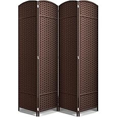 Sorbus 6 Panel Room Divider 6 ft. Tall - Privacy Screen, Extra Wide Double Hinged Panels, Mesh Hand-Woven Design, Partition Room Dividers and Folding Privacy Screens, Wall Divider for Room Separation