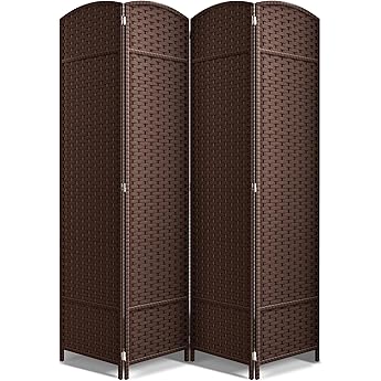 Sorbus 6 Panel Room Divider 6 ft. Tall - Privacy Screen, Extra Wide Double Hinged Panels, Mesh Hand-Woven Design, Partition Room Dividers and Folding Privacy Screens, Wall Divider for Room Separation