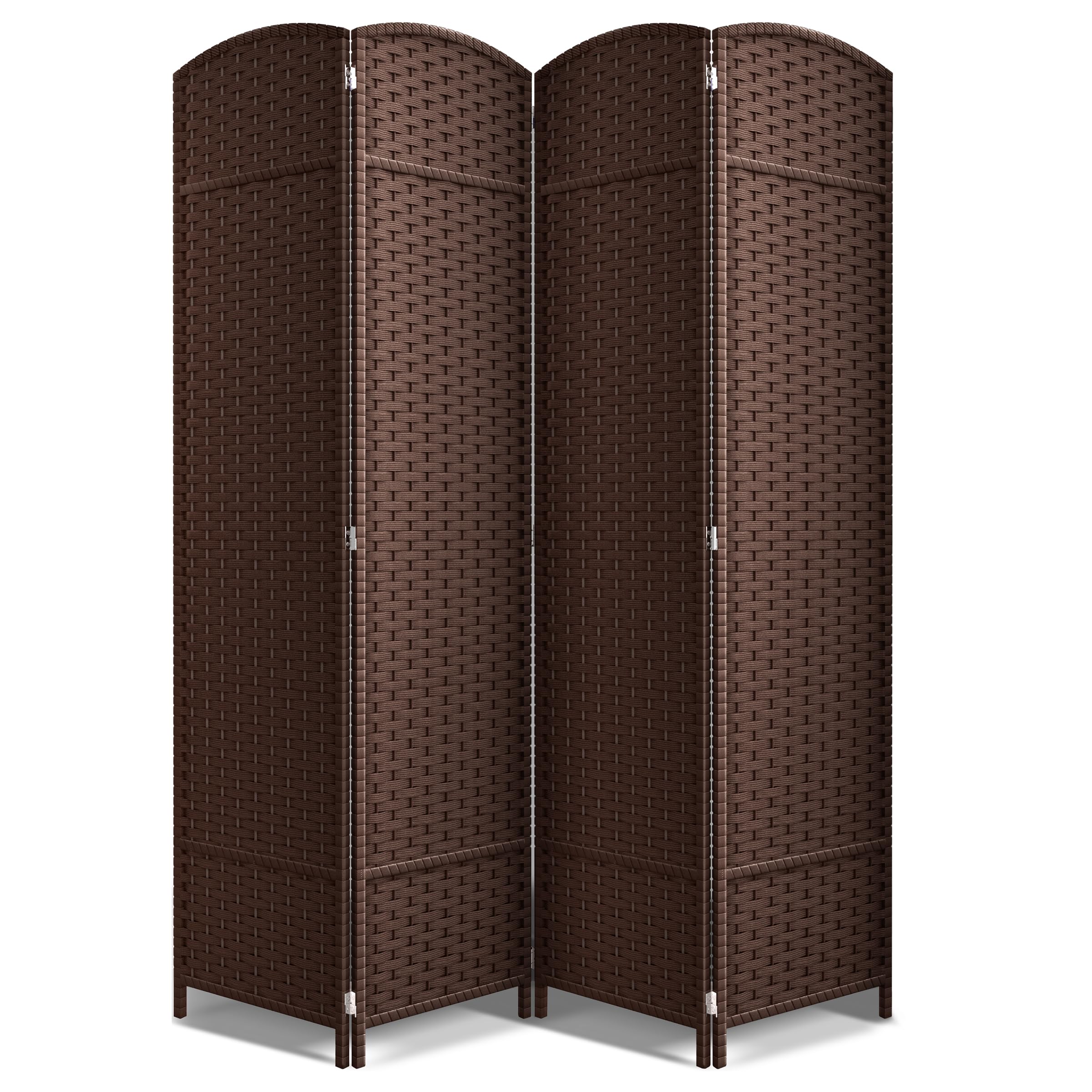 sorbus 4 panel room divider 6 ft. tall - privacy screen, extra wide double hinged panels, mesh hand-woven design, partition room dividers and folding privacy screens, wall divider for room separation