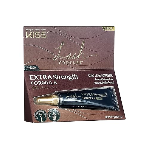 Miniatura 6 de KISS Lash Couture - Adhesivo de látex negro para pestañas con extracto de avena relajante, boquilla de control de precisión, probado por