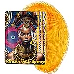 AFRIKI African Net Sponge - Exfoliating Body Scrubber, Black Owned & Rooted in Africa, All Skin Types | 45 in Long (Honey Yellow)