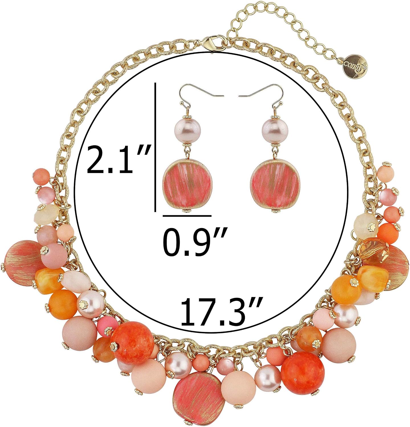 Coiris Women's Beaded Strand Statement Necklace Beads Collar