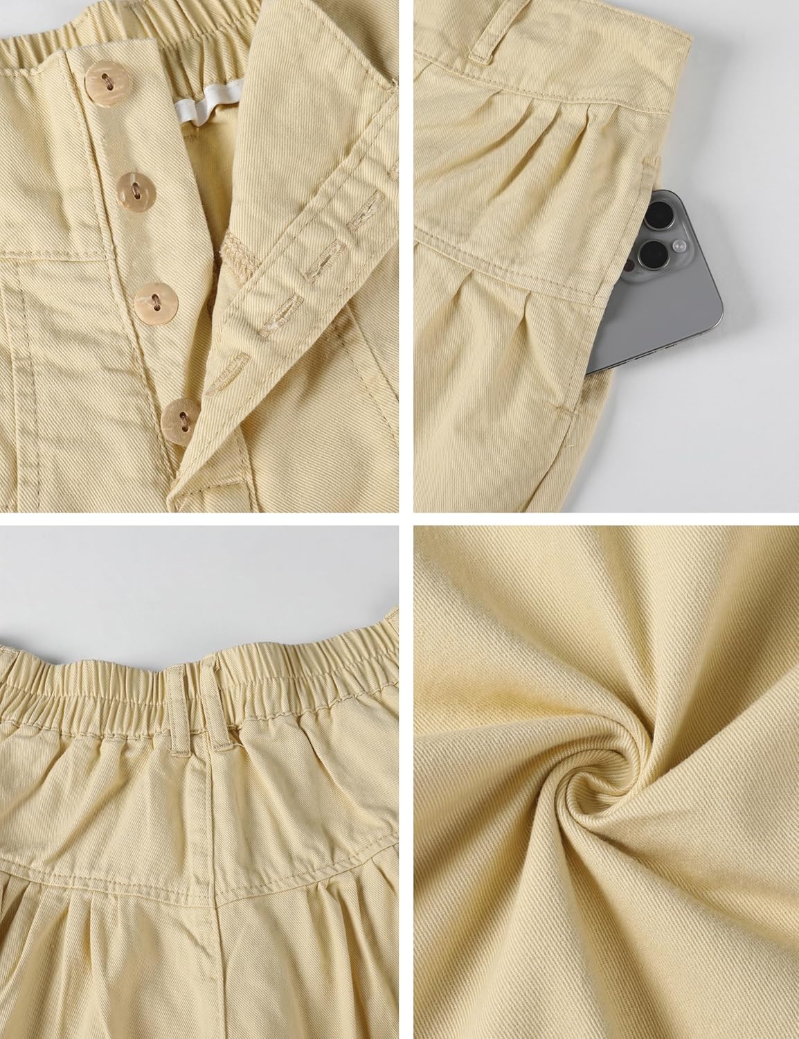 Lentta Women's Wide Leg Jeans Mid Rise Trousers Elastic Waist Button Pleated Demin Pants with Pockets - Image 2