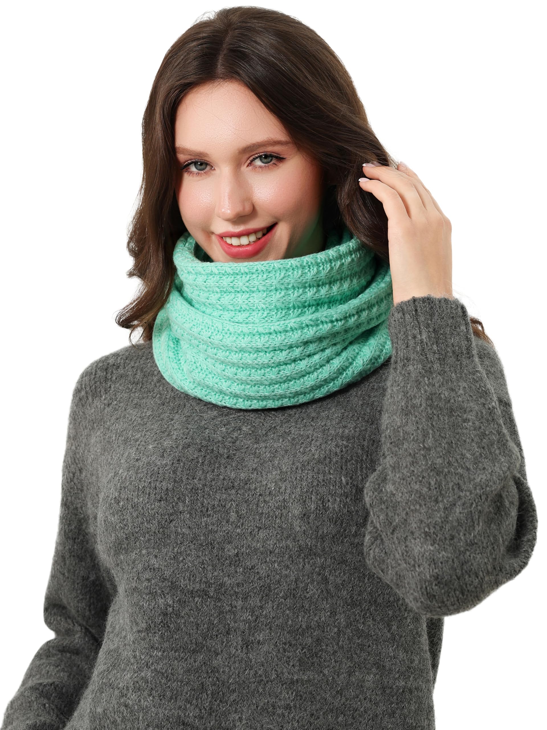 DonDon Schal Damen Winter Winterschal Strickschal Loop Schal Schlauchschal