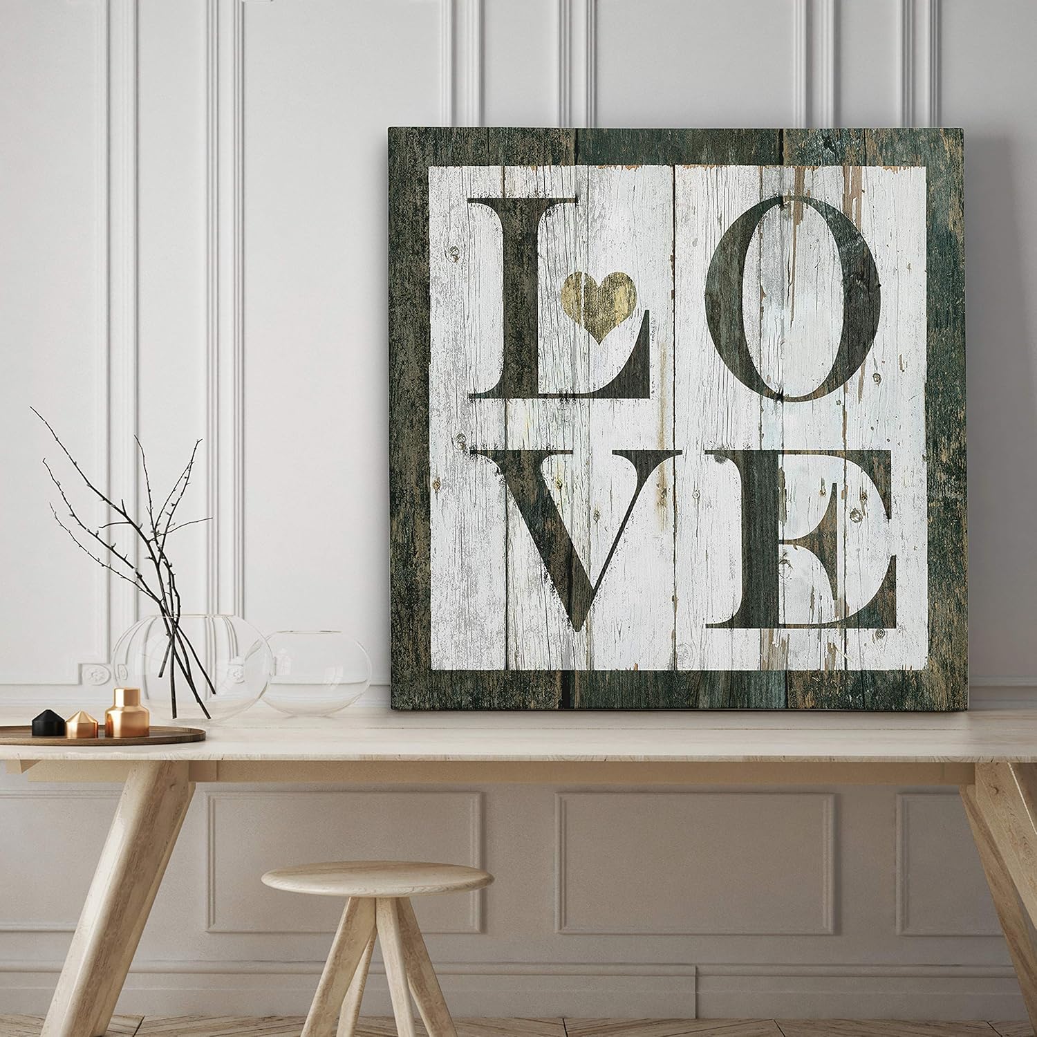 Renditions Gallery Wood Love Gallery Wrapped Canvas Wall Art, 32x32,