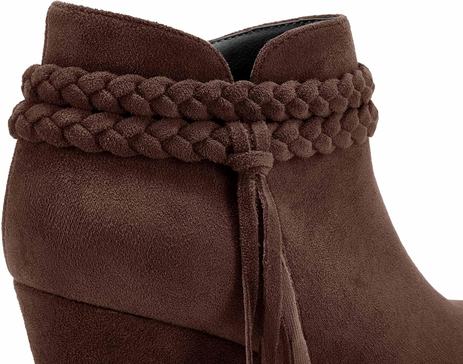 Womens Wedge Ankle Boots Braided Fringe Strap Western Heeled Fall Booties Dress Shoes - Image 5