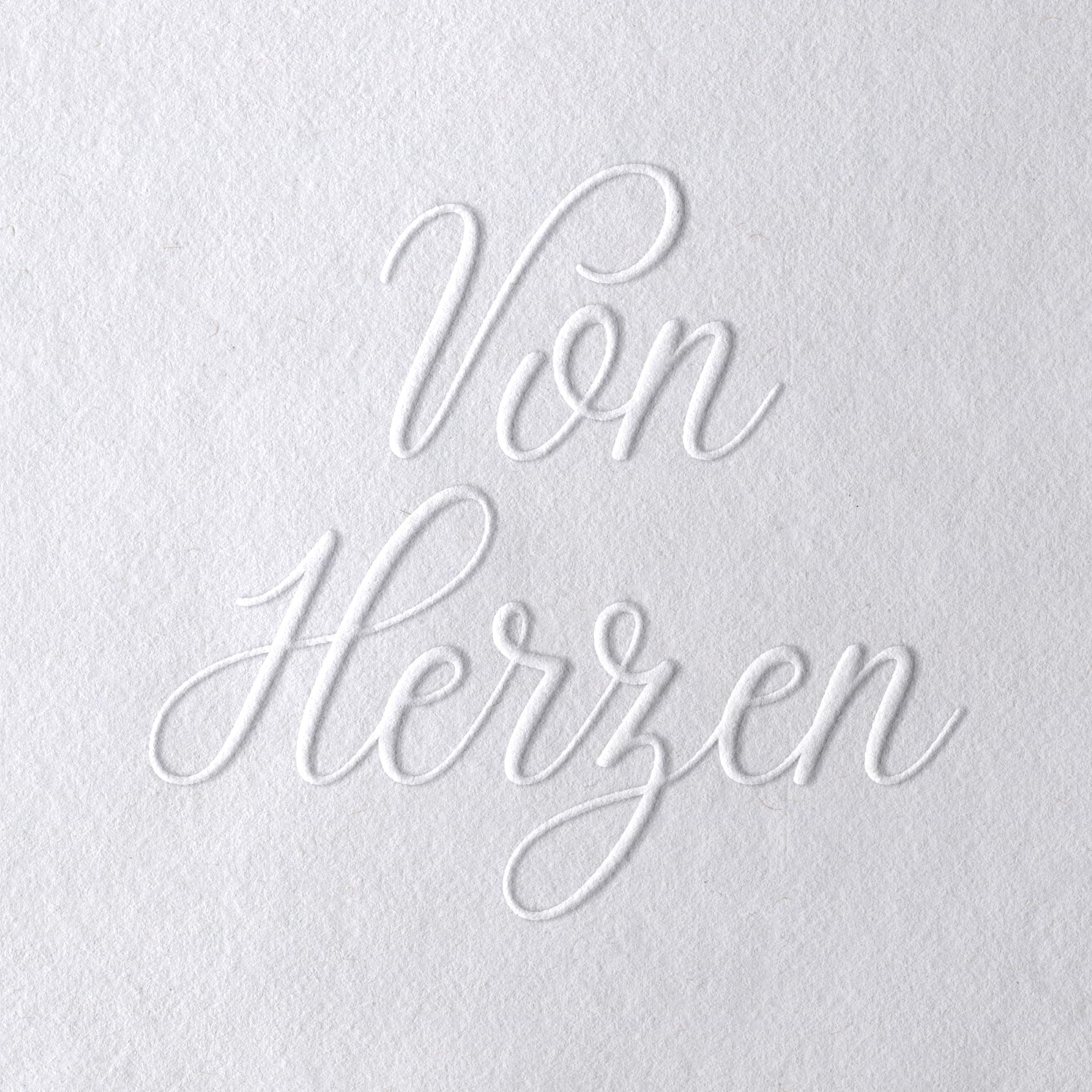 Prägestempel für Papier – Fertige Motive Herzlichen Glückwunsch, Für Dich, Mit Liebe gemacht – Embosser für Karten, Geschenke & DIY Basteln (Von Herzen)