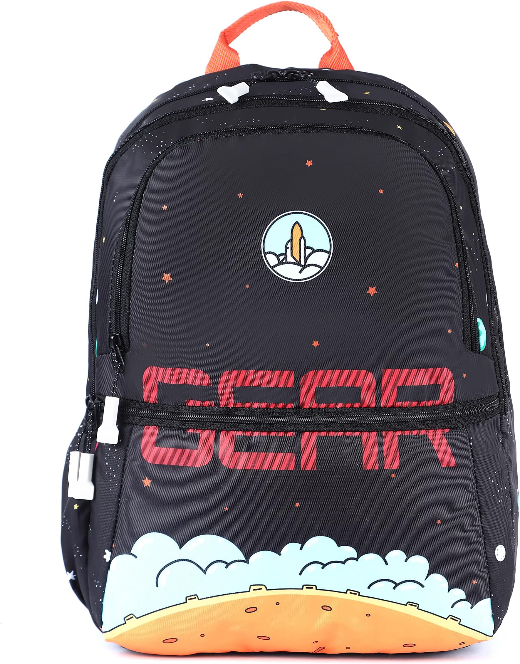 Gear Galaxy Expedition 30L Medium Water Resistant School Bag/Kids Bag/Casual Standard 5 Compartment Backpack/Daypack/College Bag For Boys/Girls/Men/Women (Black)