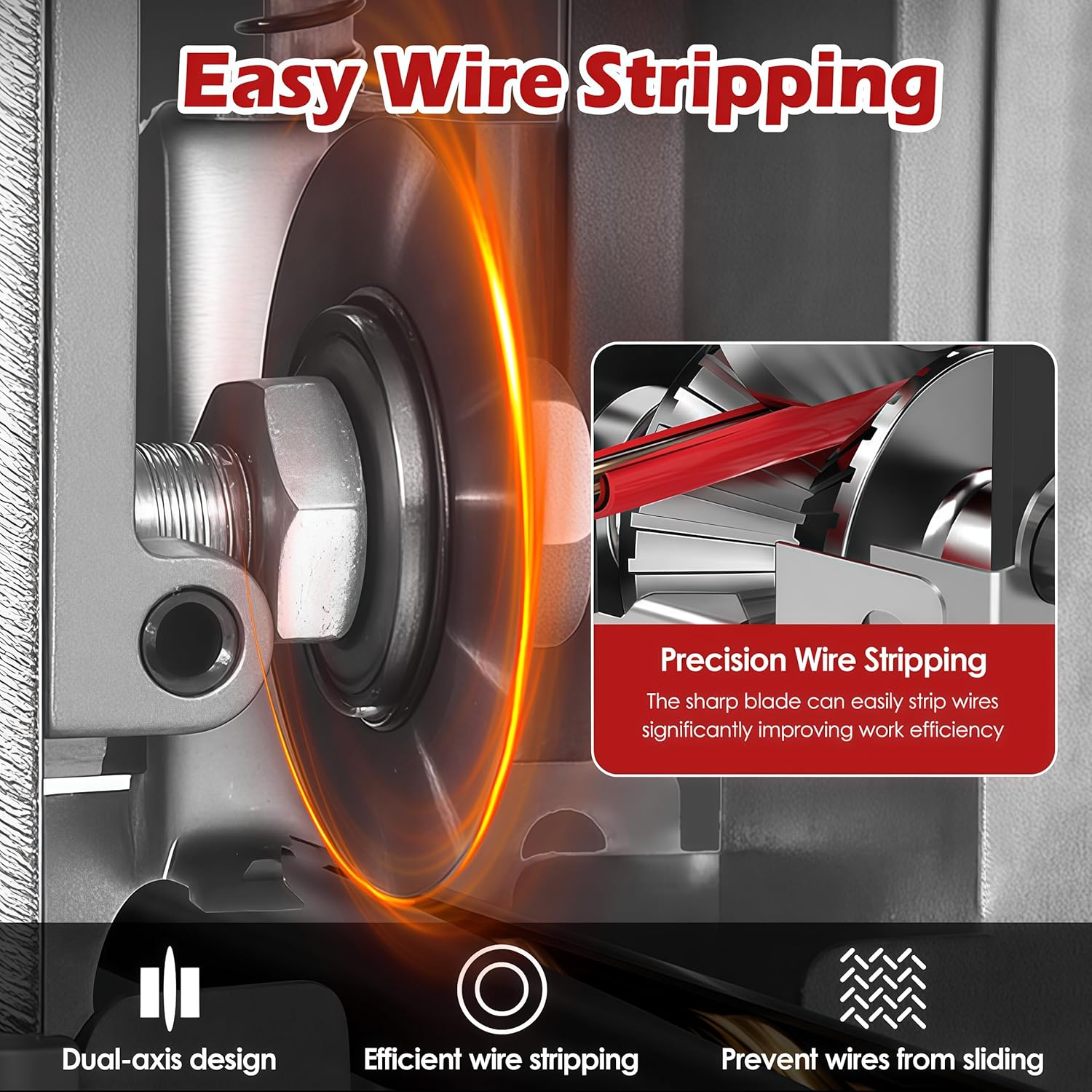Manual Wire Stripper Tool Wire Stripping Machine - Labor-Saving -Duty Stripper for 1-25MM Wire Gauges, Ideal for Electrical Repair & DIY Projects