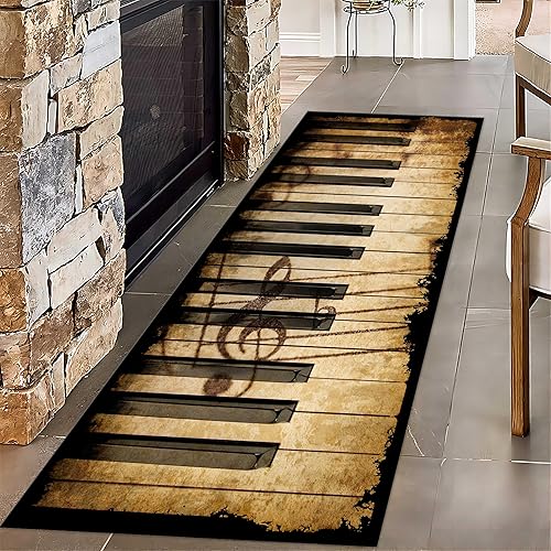 Miniatura 17 de Alfombra larga para pasillo con grabación de CD, 2 x 6 pies, alfombra de suelo de disco de vinilo de música retro, alfombra plegable delgada