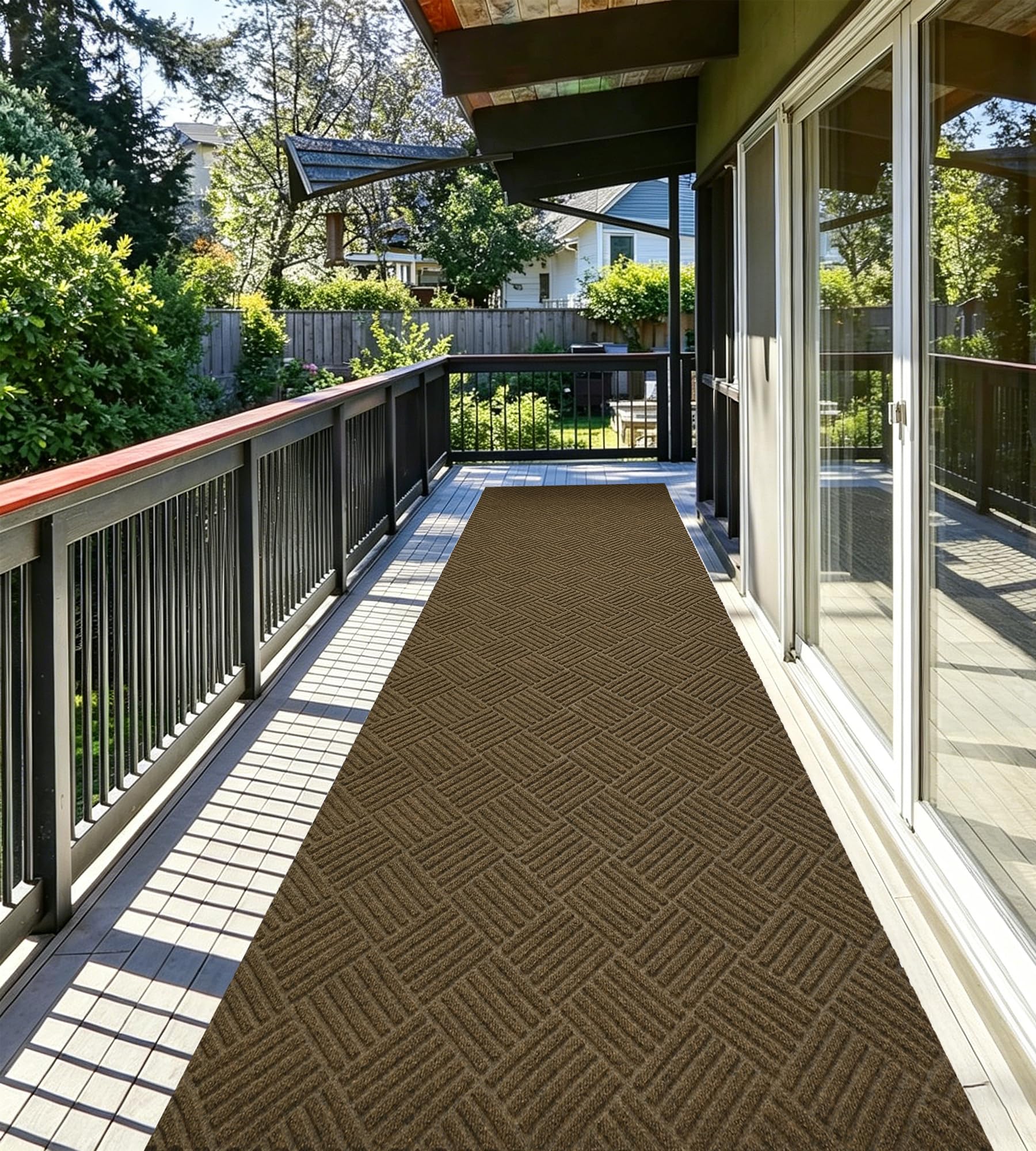 Alfombra de pasillo de 3x10 pies con tapete comercial vintage de diamante
